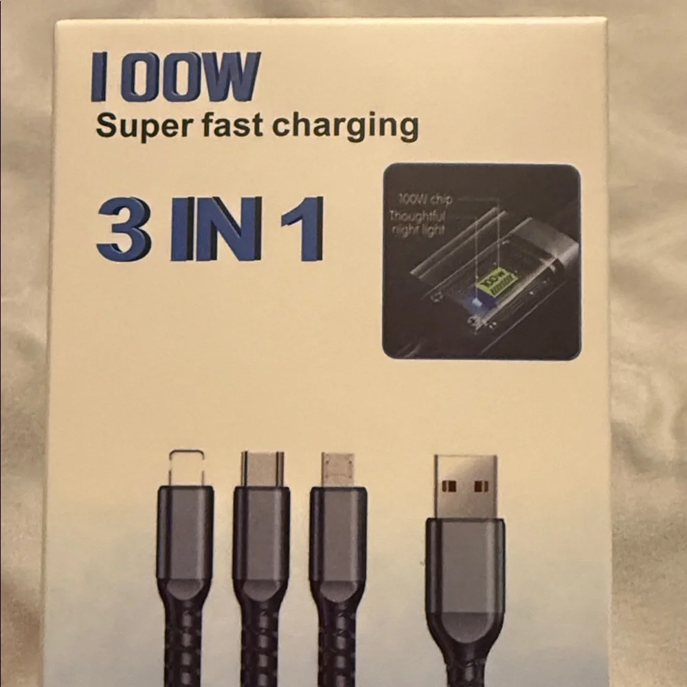 Amazon 100W 3-in-1 Charging Cable - Black